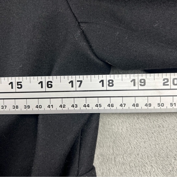 J Crew Womens Wool Pea Coat Size Med Black Collared Button Front A Line Winter - Picture 8 of 12